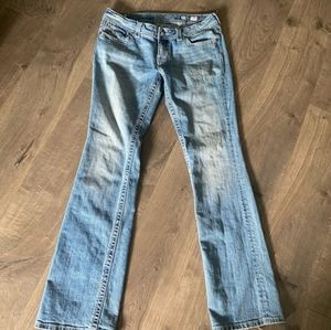 Miss Me Boot Cut Jeans Embellished Back Pockets Angel Wings Rhinestones Size 31